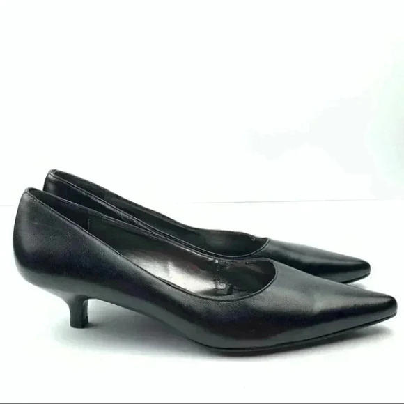Liz Claiborne flex heels 6.5 Gertie black leather - Picture 1 of 12